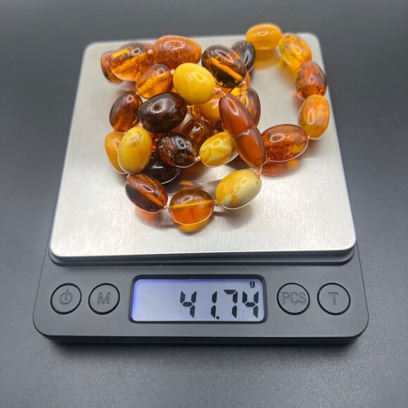 Vintage Baltic Amber Necklace 41.7g  Butterscotch Honey Cognac Barrel Clasp  24" - Picture 3 of 15